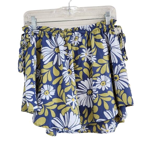 Aerie Cotton Daisy Floral Elasticated Waist Side Tie Mini Skirt Size Medium - Picture 1 of 12